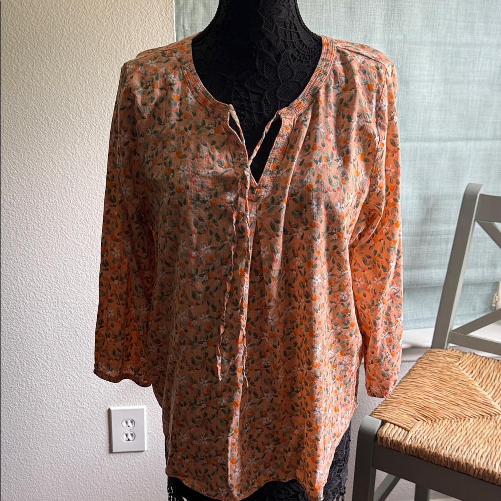 St. John's Bay Orange Floral Blouse